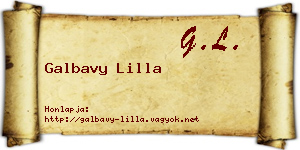 Galbavy Lilla névjegykártya